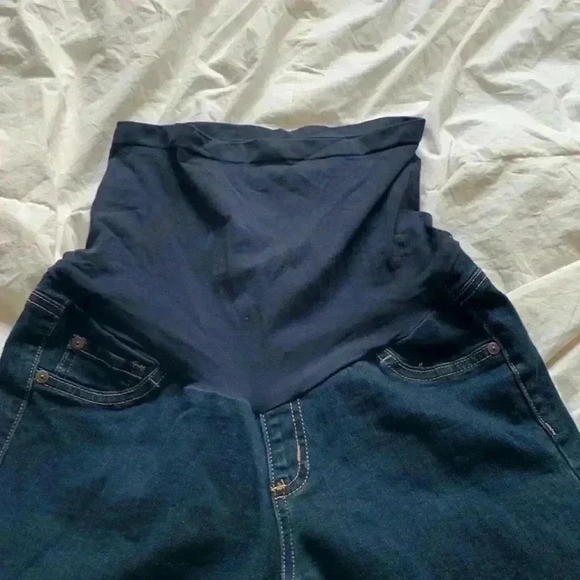 Indigo Blue  dark wash, skinny maternity jeans - Picture 2 of 5